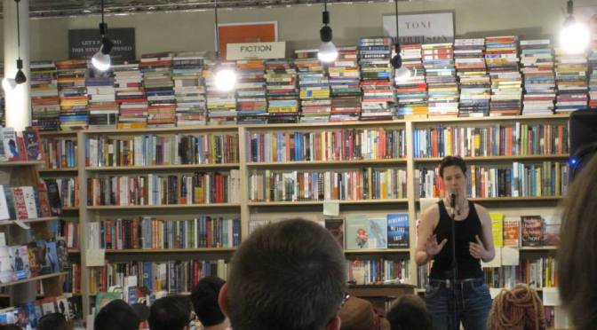 Foxings: What am I doing without my shirt at a book store?